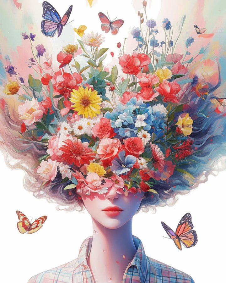 Flower Mask Cross Stitch Kits