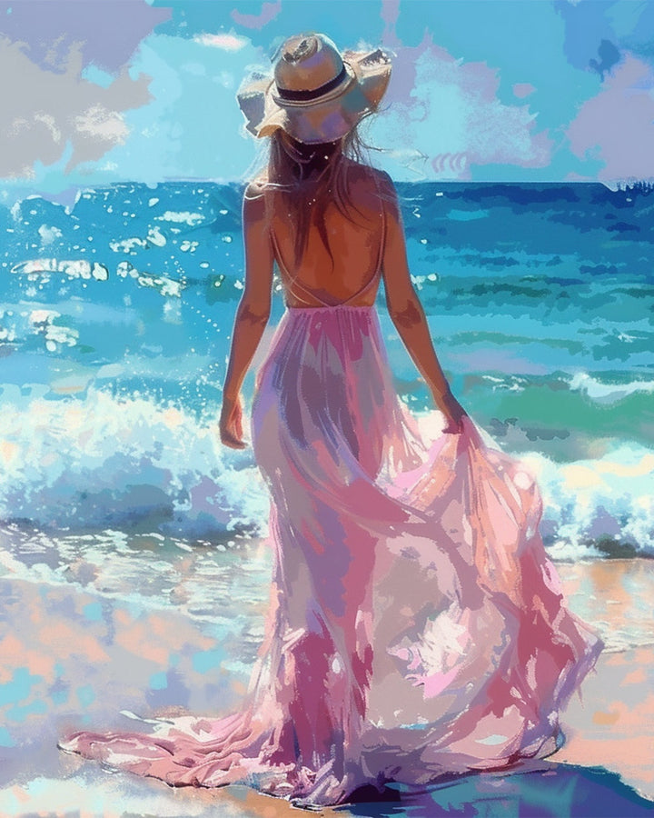 Beautiful Back View at the Seaside Cross Stitch Kits
