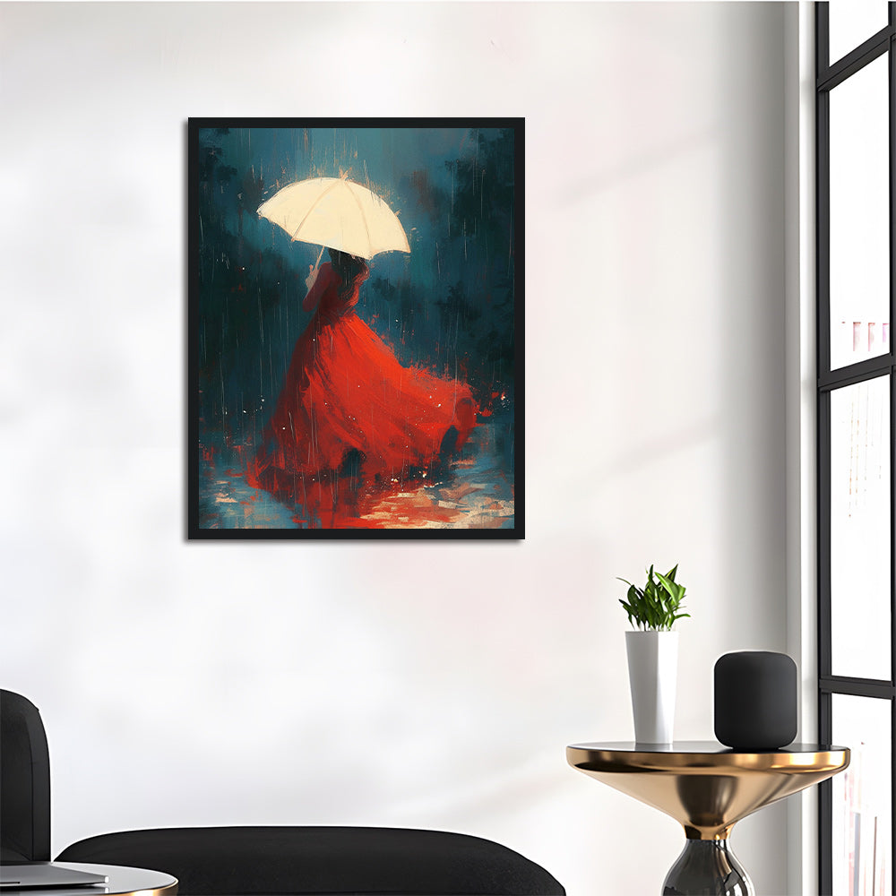 Red Dress in the Rain Cross Stitch Kits
