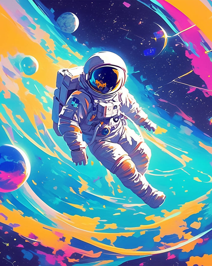 Astronaut in the Colorful Universe Cross Stitch Kits