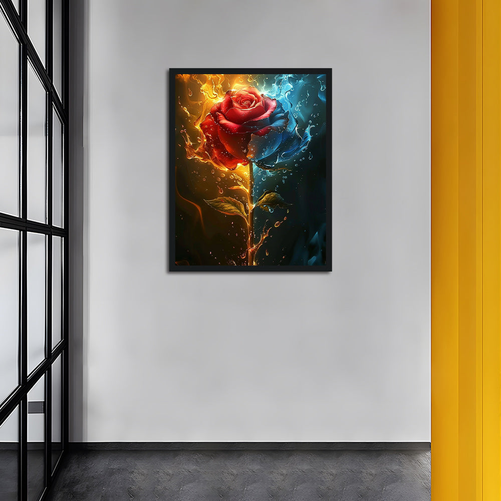 Ice and Fire Rose Cross Stitch Kits