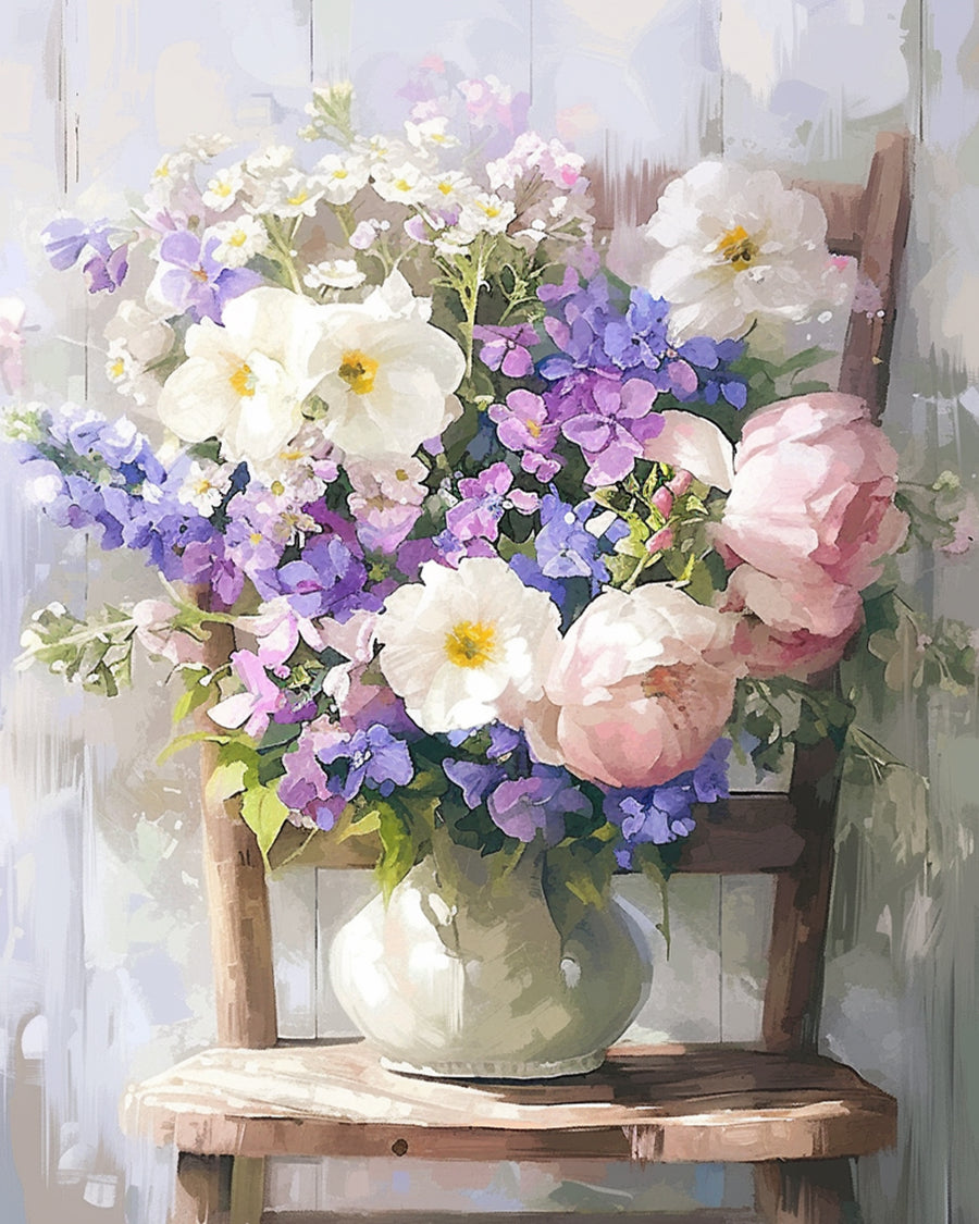Oil Painting Style Bouquet Cross Stitch Kits