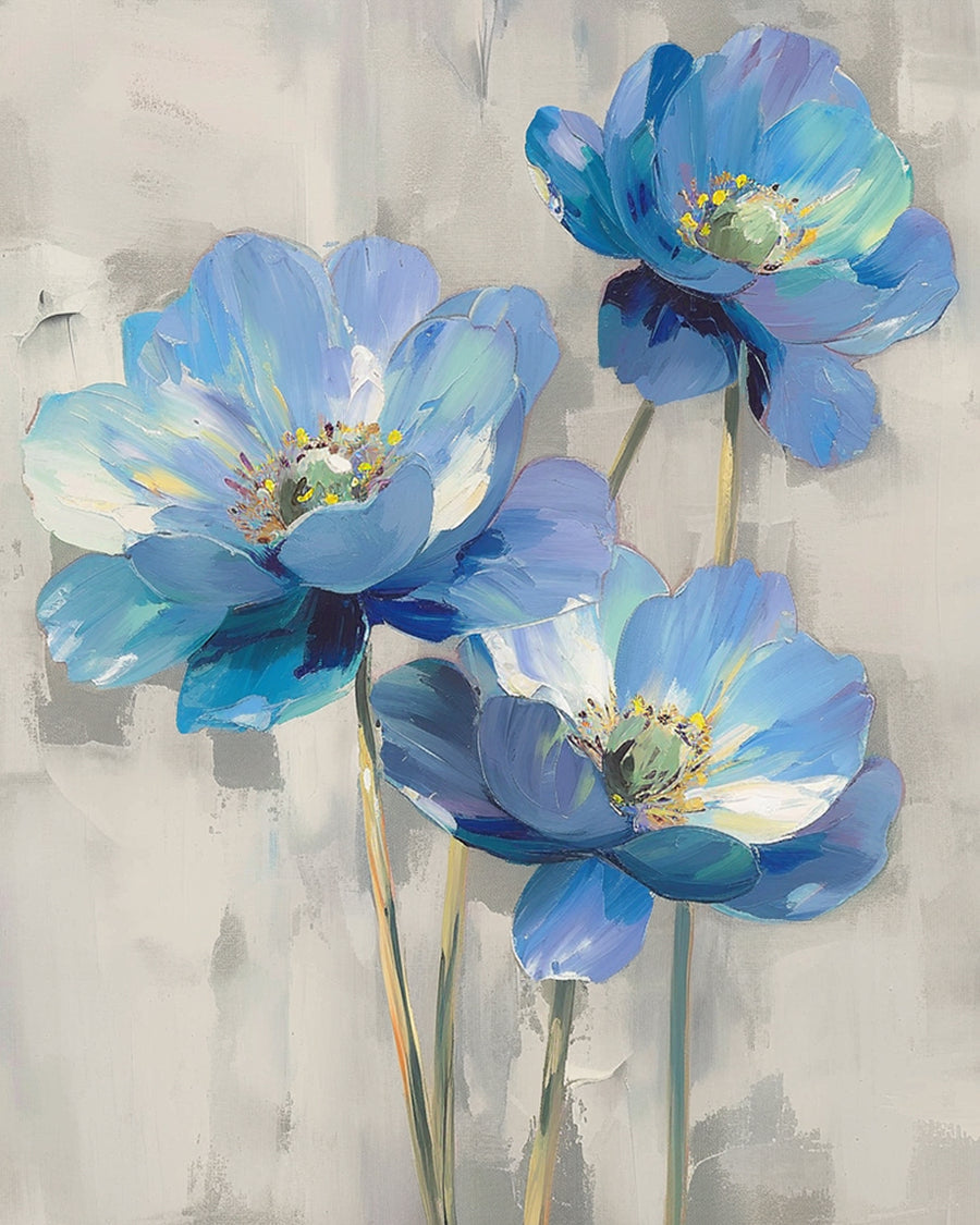 Blue Poppy Cross Stitch Kits