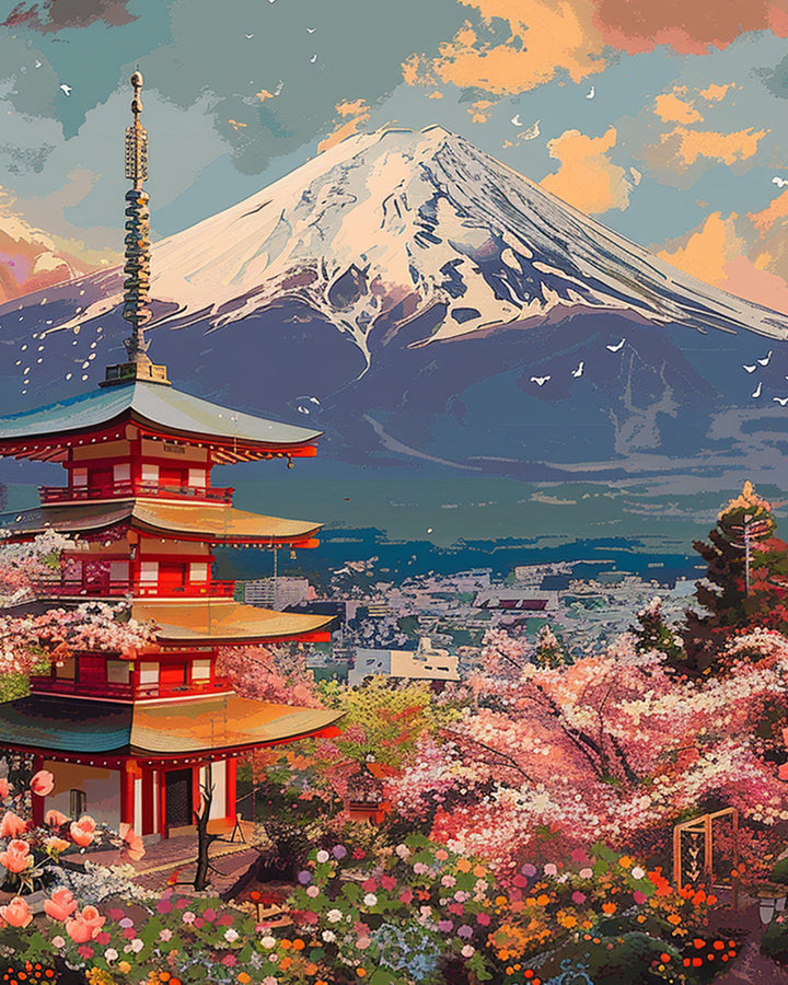 Beautiful View of Mt. Fuji Cross Stitch Kits