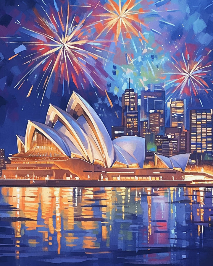 Fireworks at Sydney Opera House Cross Stitch Kits