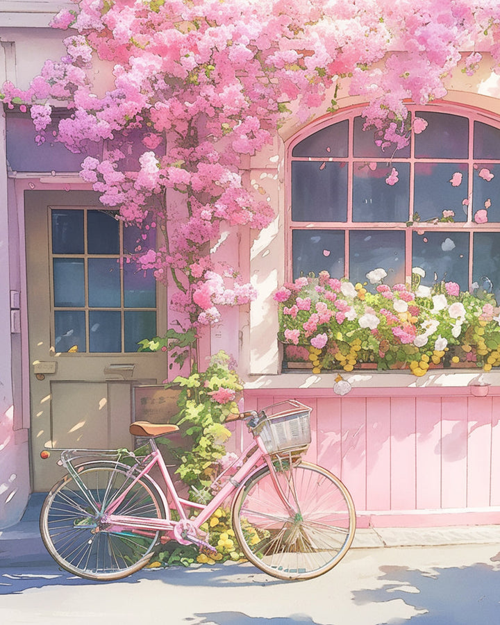 Flower Shop and Pink Bicycle Cross Stitch Kits