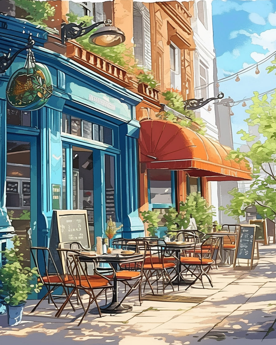 Street Coffee Shop Cross Stitch Kits