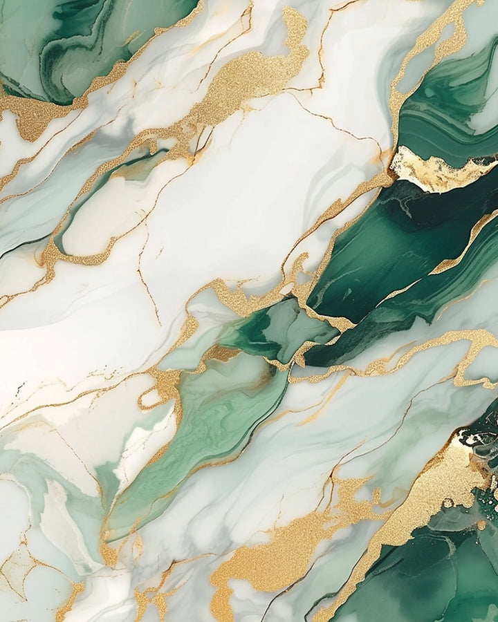 Gold Green Marble Texture Cross Stitch Kits