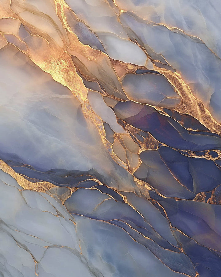 Golden Purple Marble Texture Cross Stitch Kits