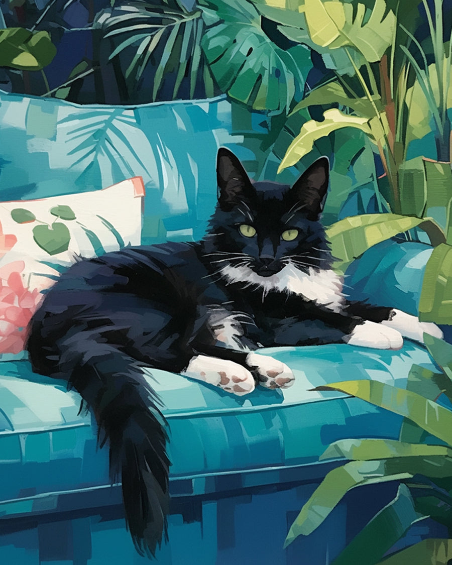 Cat on Blue Sofa Cross Stitch Kits