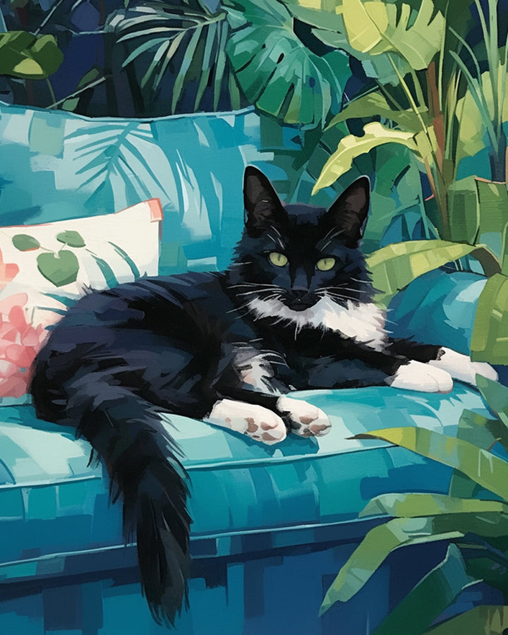 Cat on Blue Sofa Cross Stitch Kits