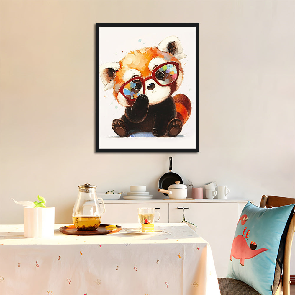 Red Panda Wearing Glasses Cross Stitch Kits