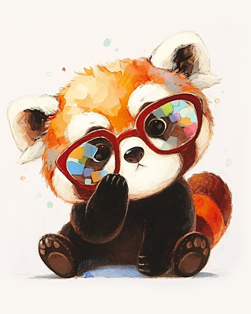 Red Panda Wearing Glasses Cross Stitch Kits