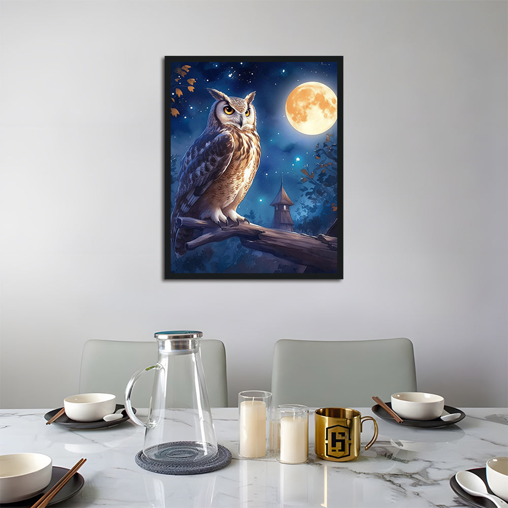 Owl on A Full Moon Night Cross Stitch Kits