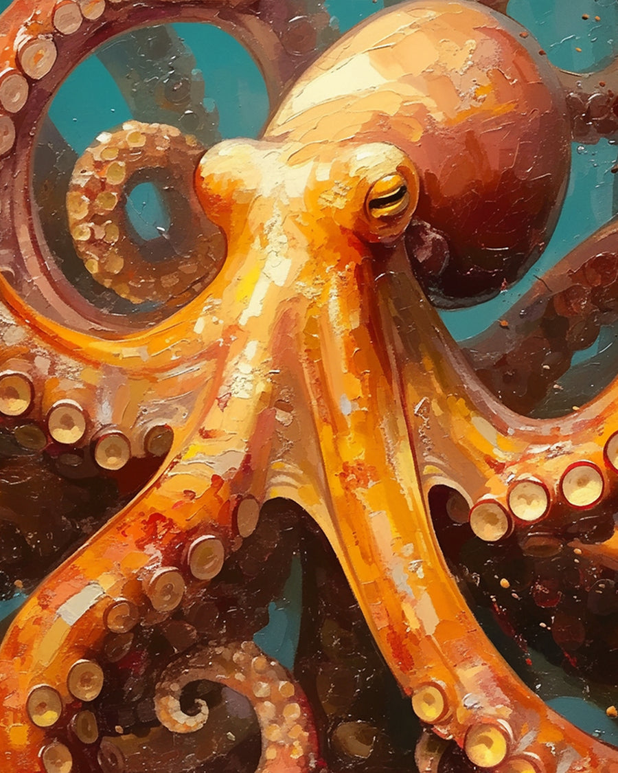 Orange Octopus Cross Stitch Kits