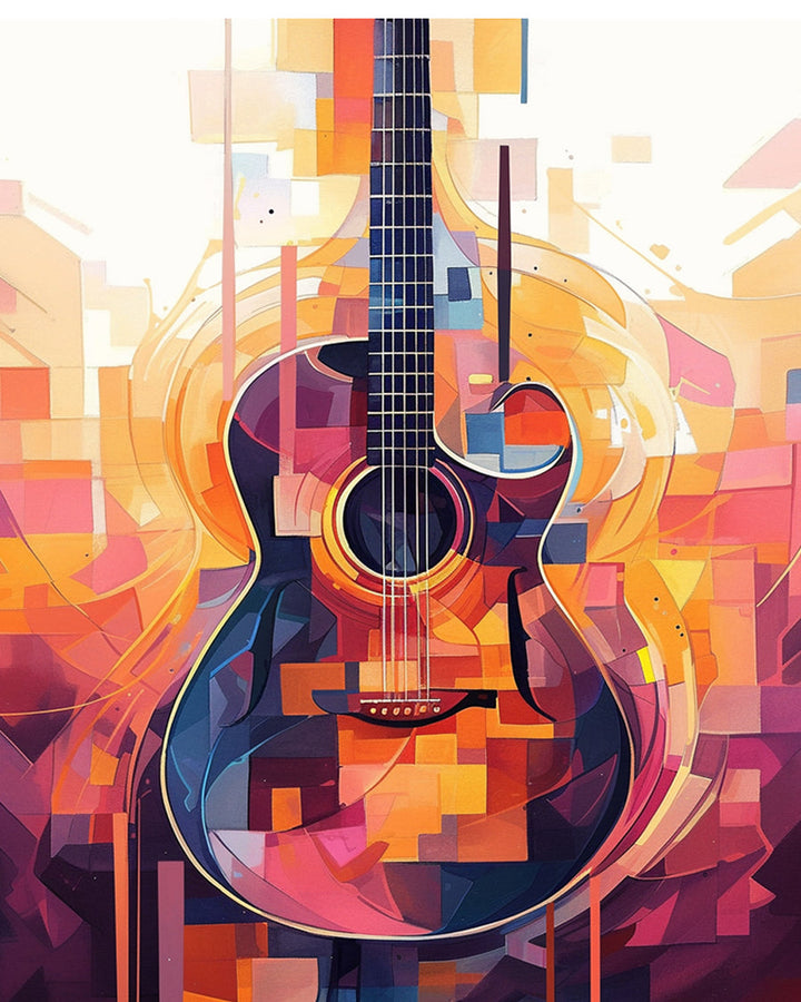 Mosaic Guitar Cross Stitch Kits