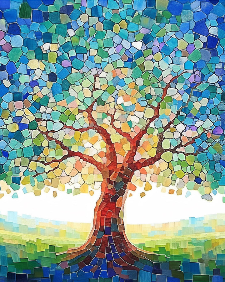 Color Block Tree Cross Stitch Kits