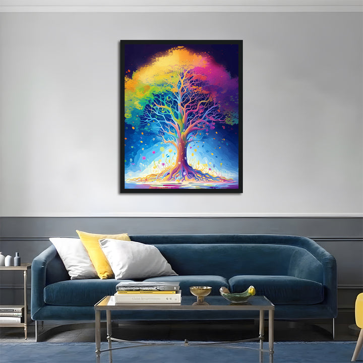 Colored Tree Cross Stitch Kits