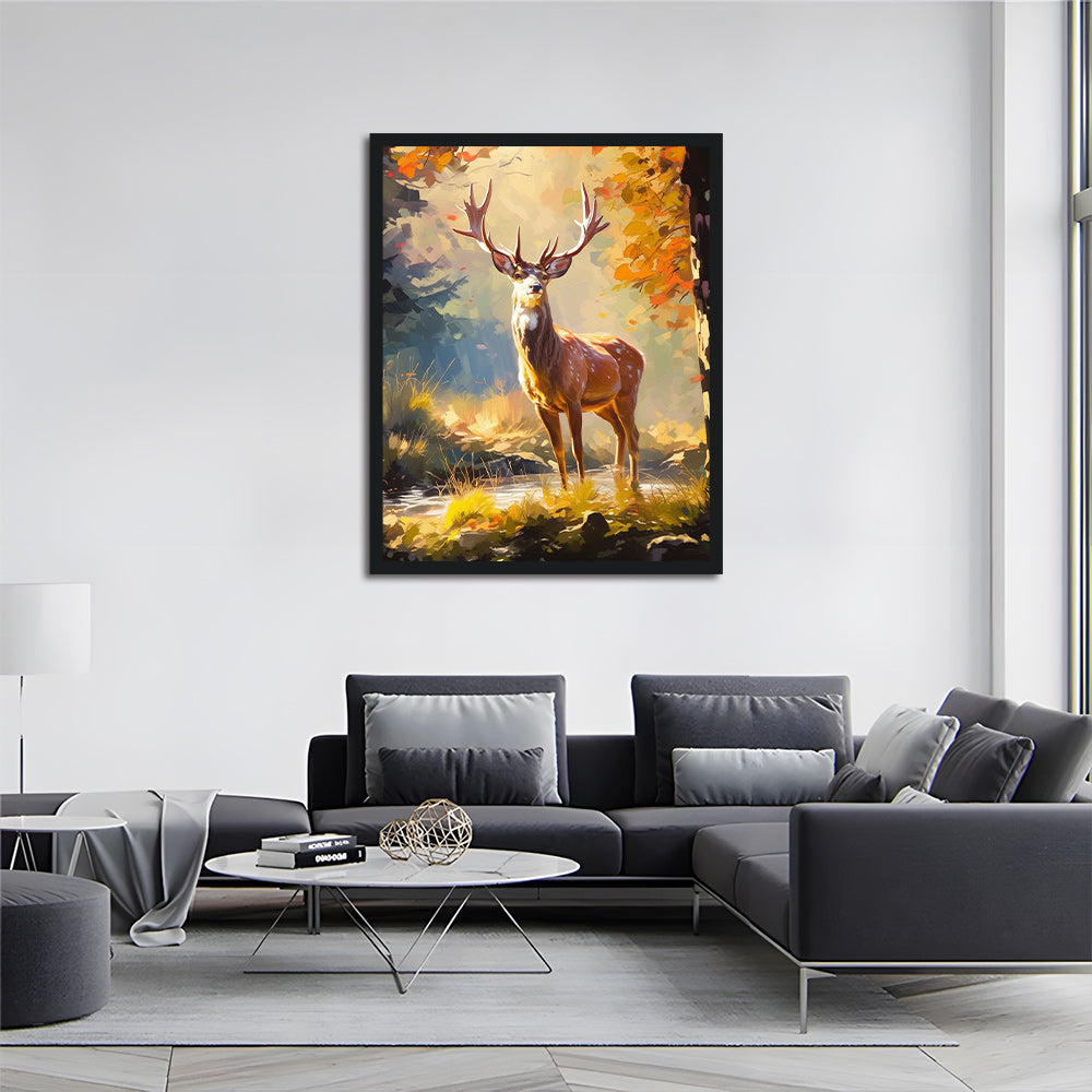 Sika Deer in the Forest Cross Stitch Kits