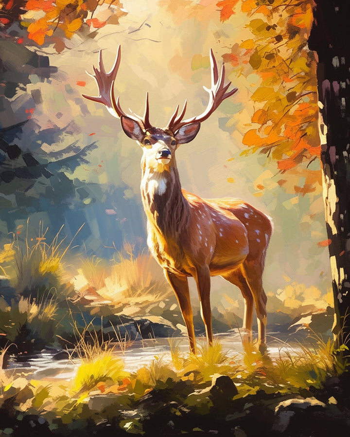 Sika Deer in the Forest Cross Stitch Kits