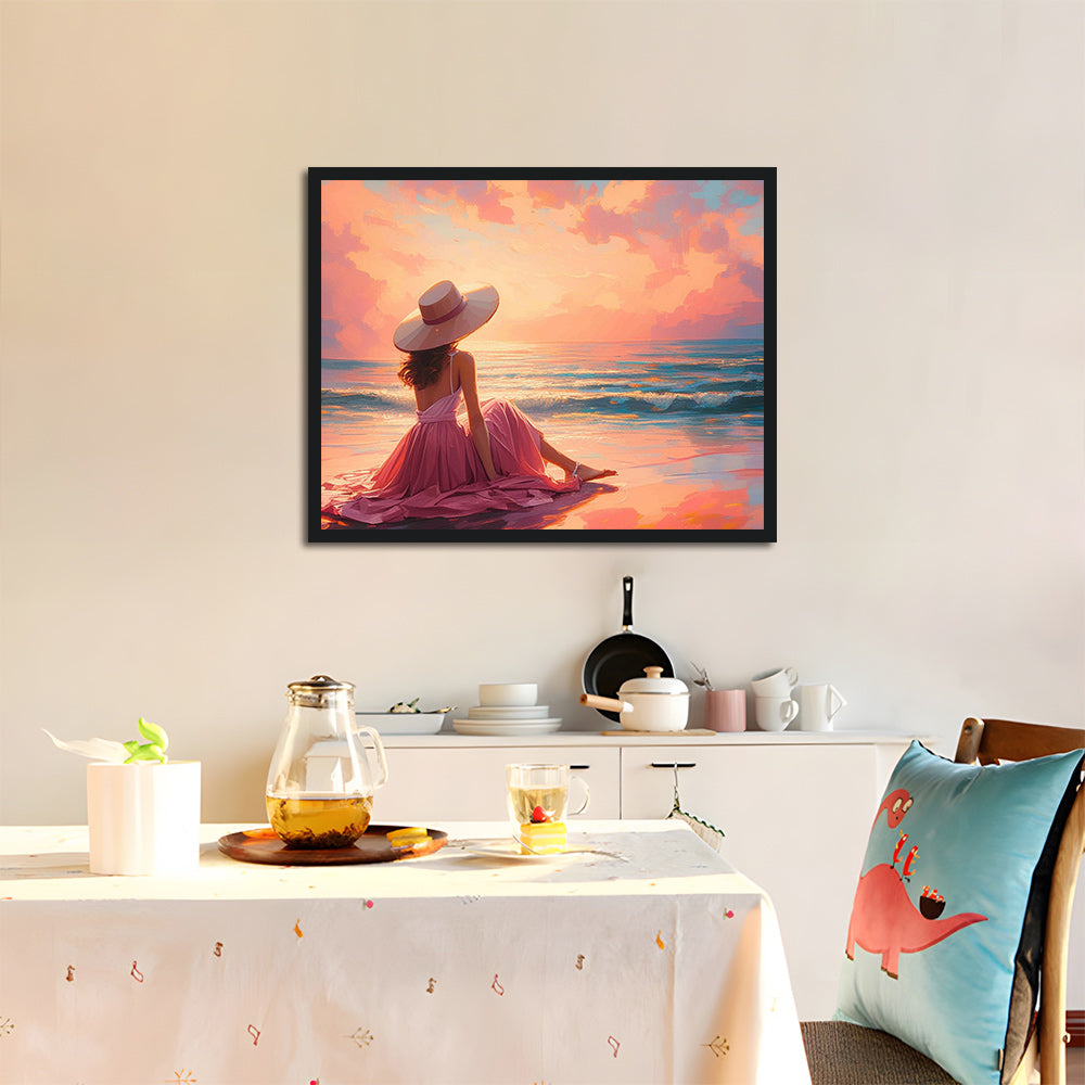 Lady Enjoying the Sunset Cross Stitch Kits