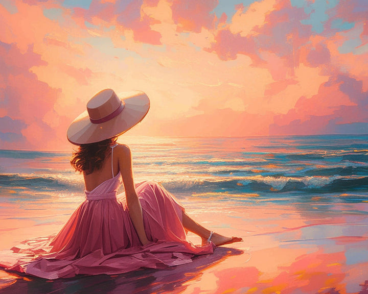 Lady Enjoying the Sunset Cross Stitch Kits