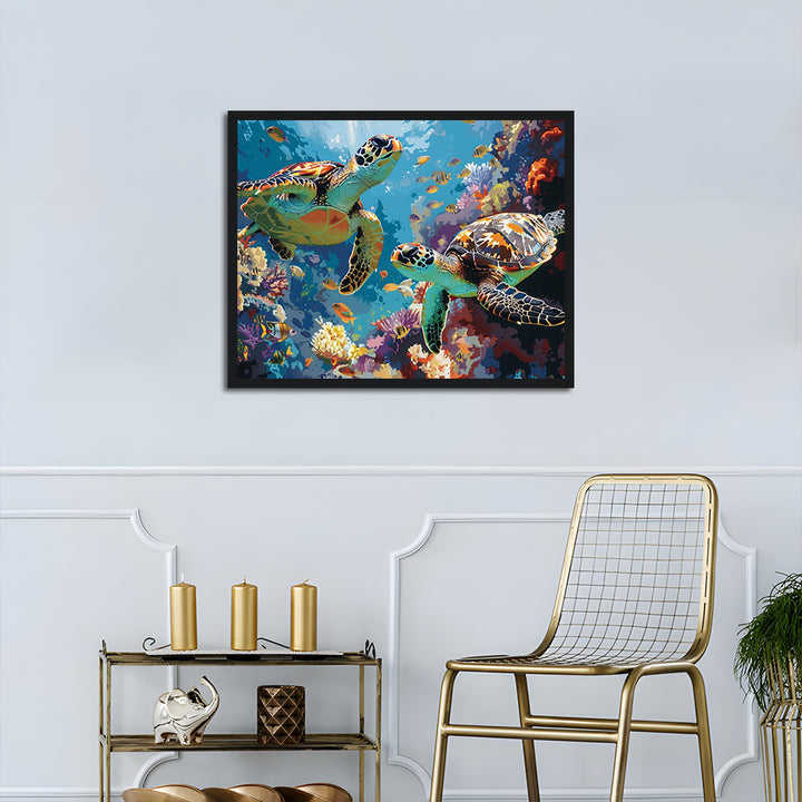 Two Turtles in the Ocean Cross Stitch Kits