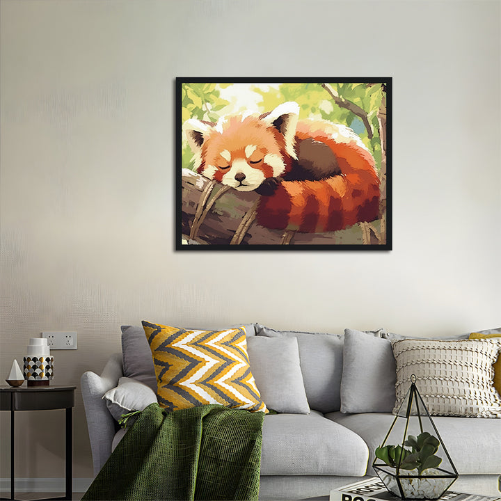 Red Panda Sleeping in a Tree Cross Stitch Kits