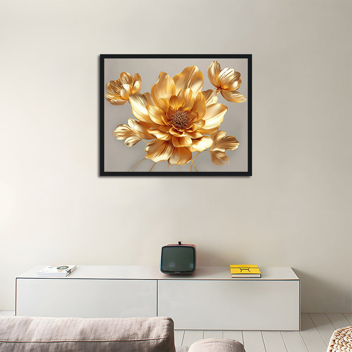 Golden Flower Cross Stitch Kits