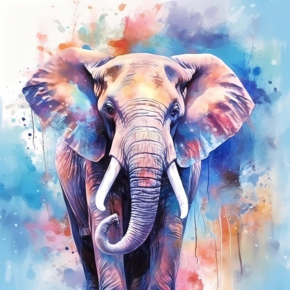 Watercolor Elephant Cross Stitch Kits