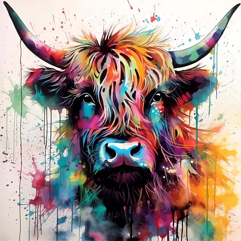 Watercolor Cow Portrait Cross Stitch Kits