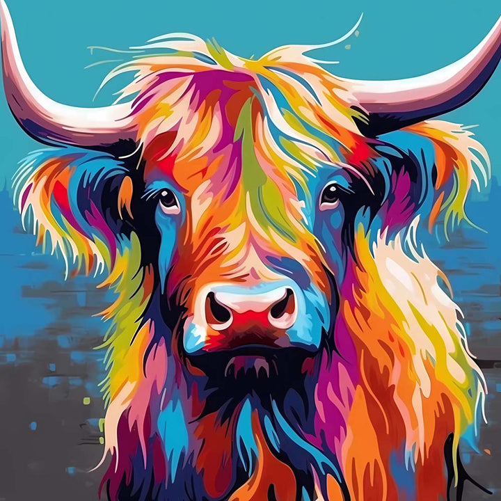 Colored Hair Yak Cross Stitch Kits