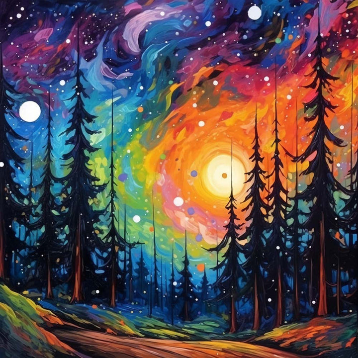 Oil Painting Fantasy Forest Cross Stitch Kits