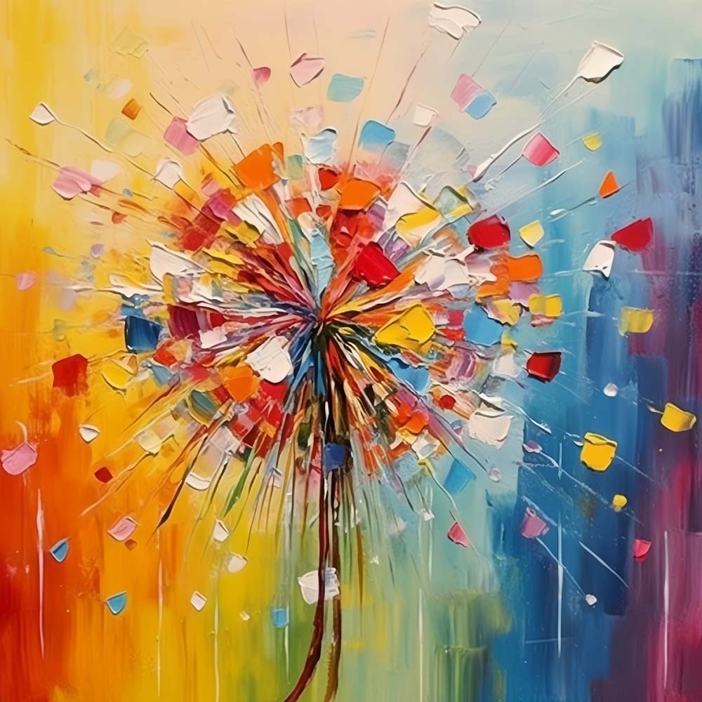 Oil Painting Dandelion Cross Stitch Kits
