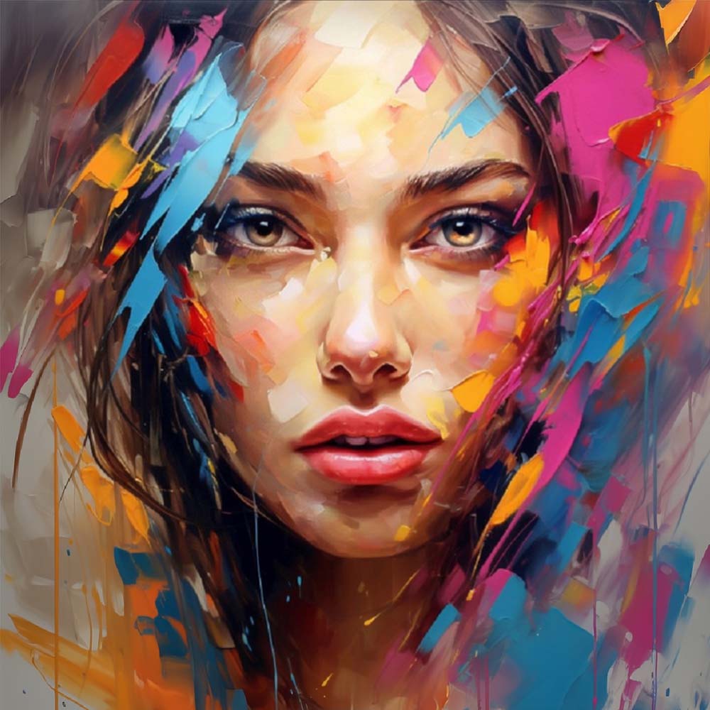 Oil Painting Beautiful Face Cross Stitch Kits
