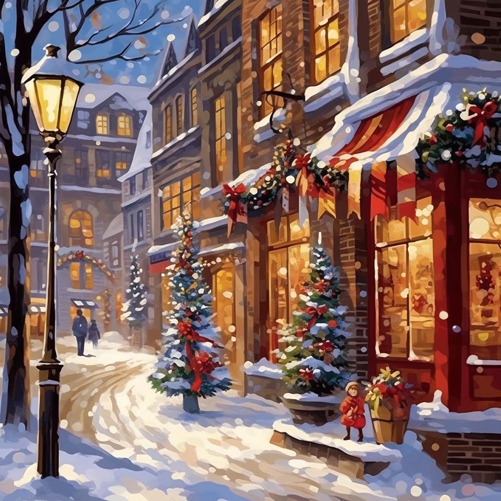Christmas Street Corner Cross Stitch Kits