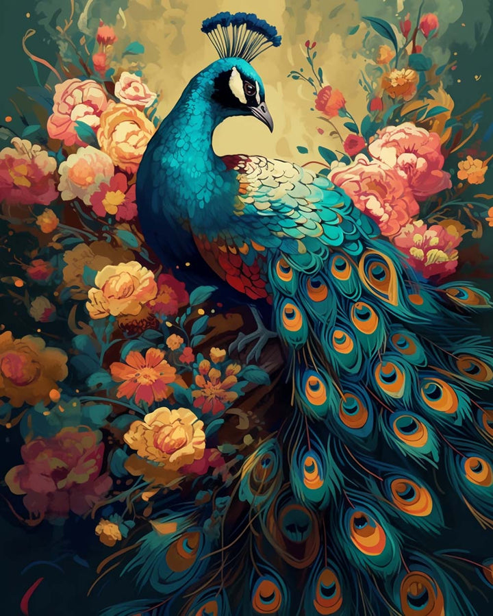 Flowers and Peacock Cross Stitch Kits
