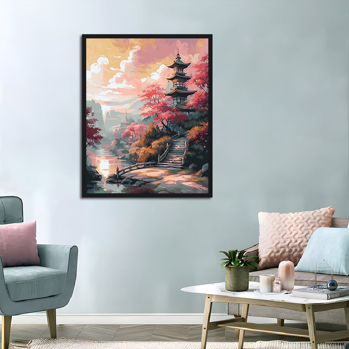 Pink Traditional Landscape Cross Stitch Kits