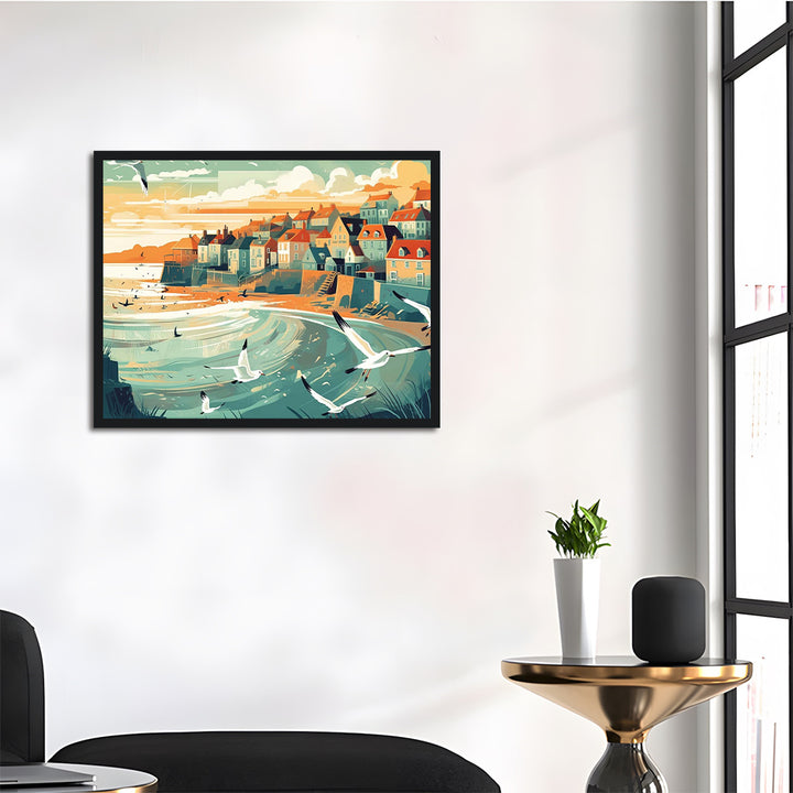 Seagulls Flying over the Coastal City Cross Stitch Kits