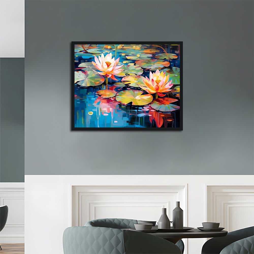 Lotus Leaves and Lotus Flowers Cross Stitch Kits
