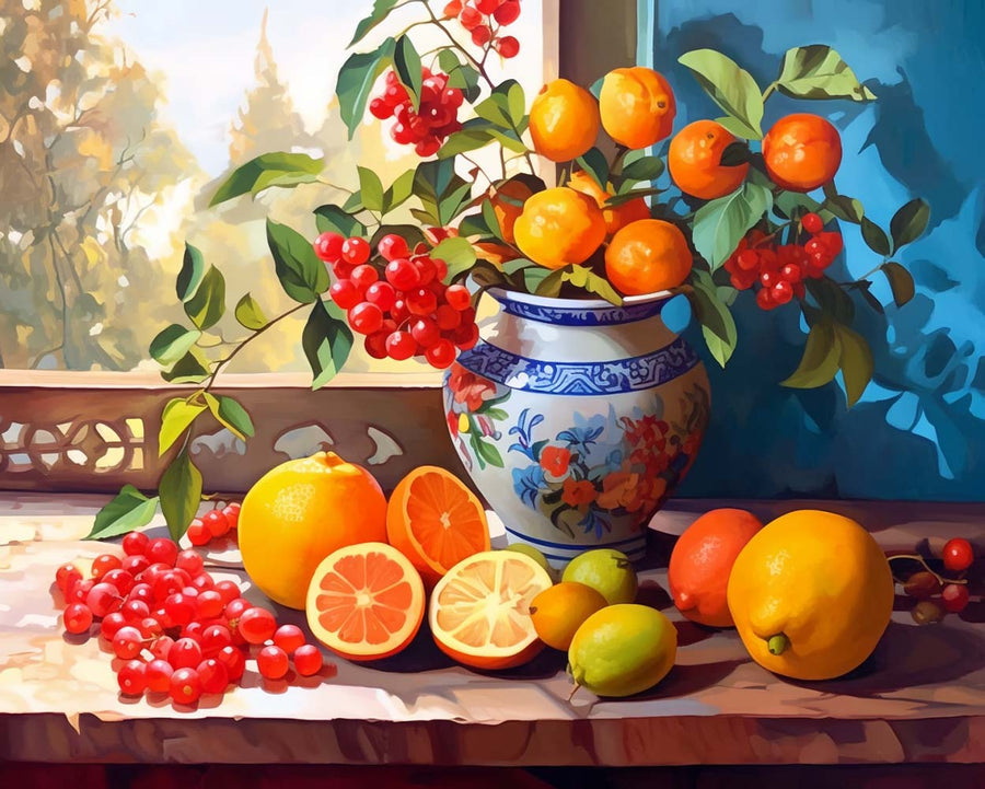 Fresh Fruit Vase Cross Stitch Kits