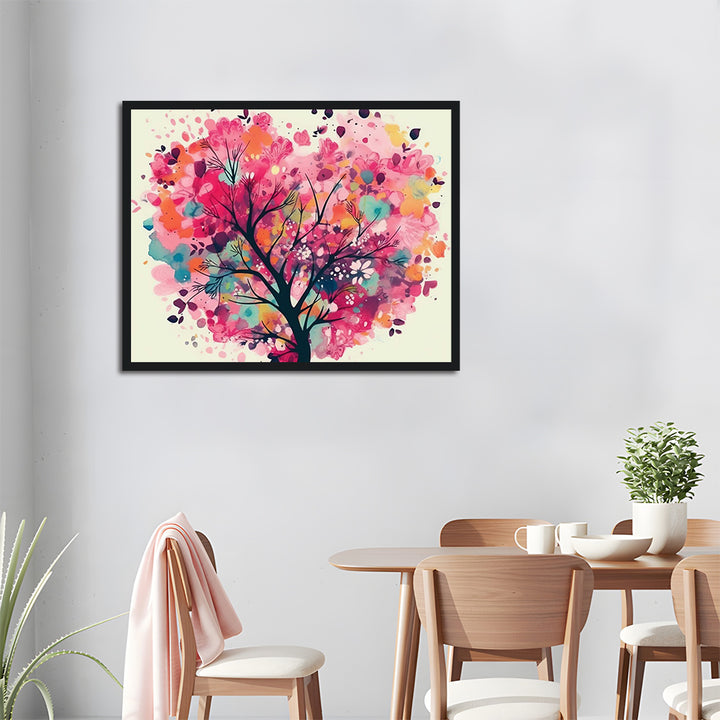 Pink Watercolor Tree Cross Stitch Kits