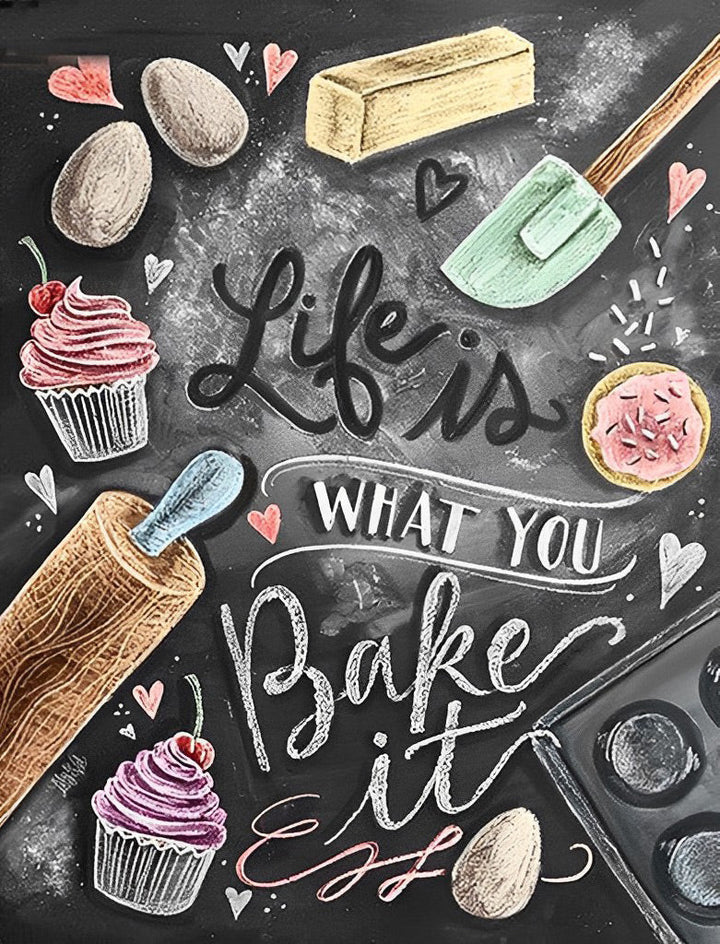 Chalk Drawing on Blackboard Cross Stitch Kits