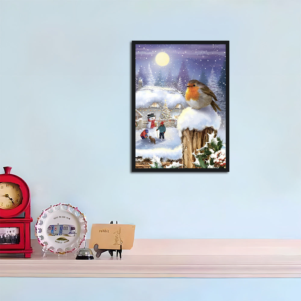 Christmas Snowman and Bird Cross Stitch Kits