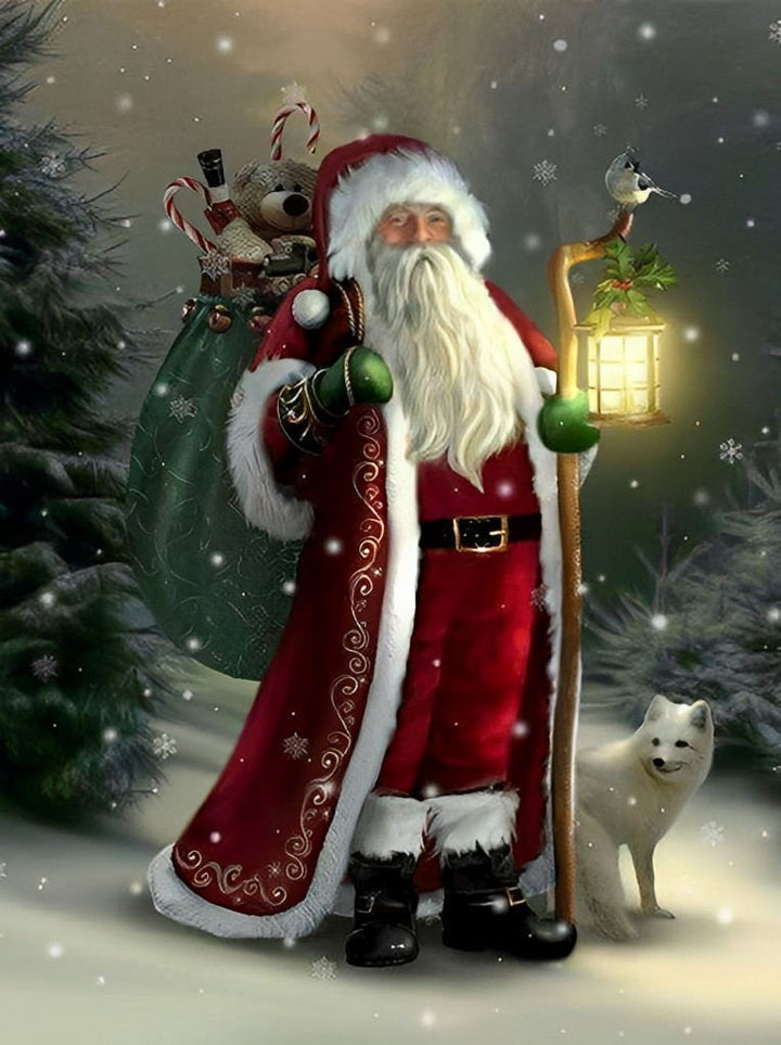 Santa Claus Carrying Gifts Cross Stitch Kits