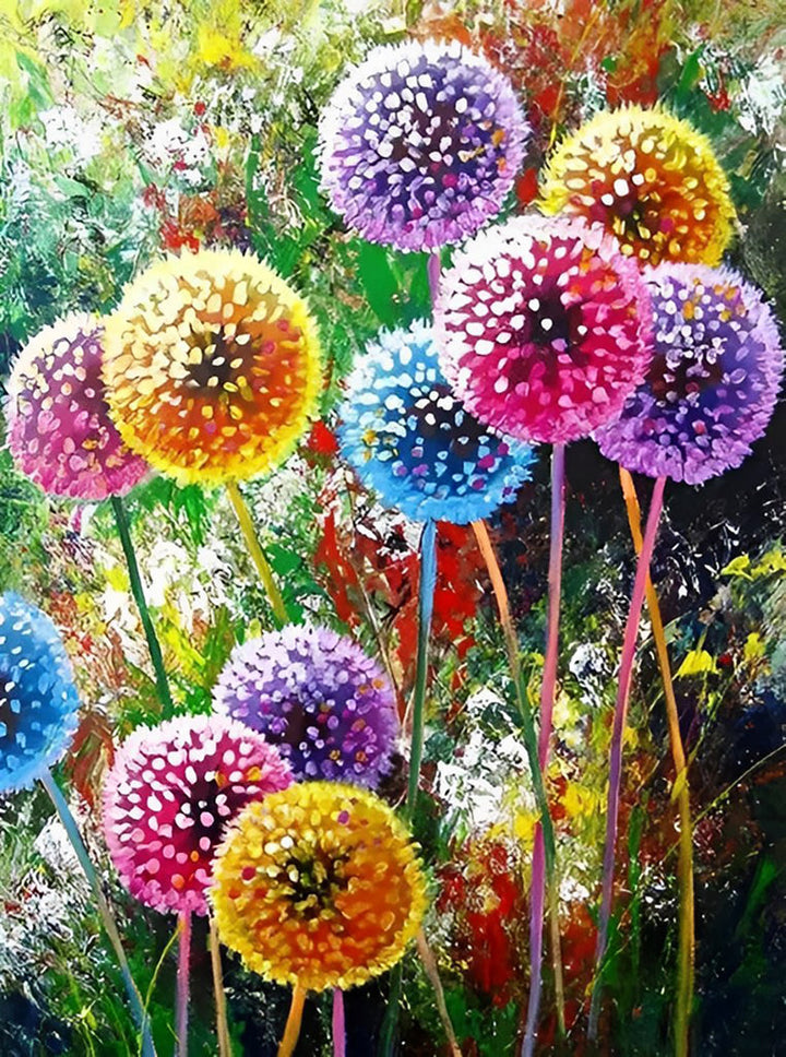 Colored Dandelions Cross Stitch Kits