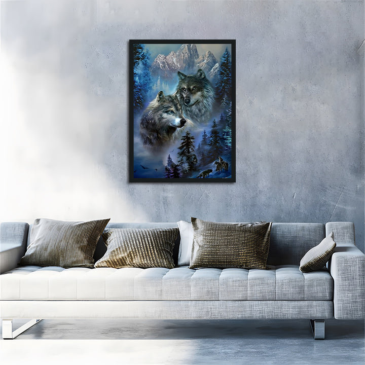 Two Wolves in the Forest Cross Stitch Kits