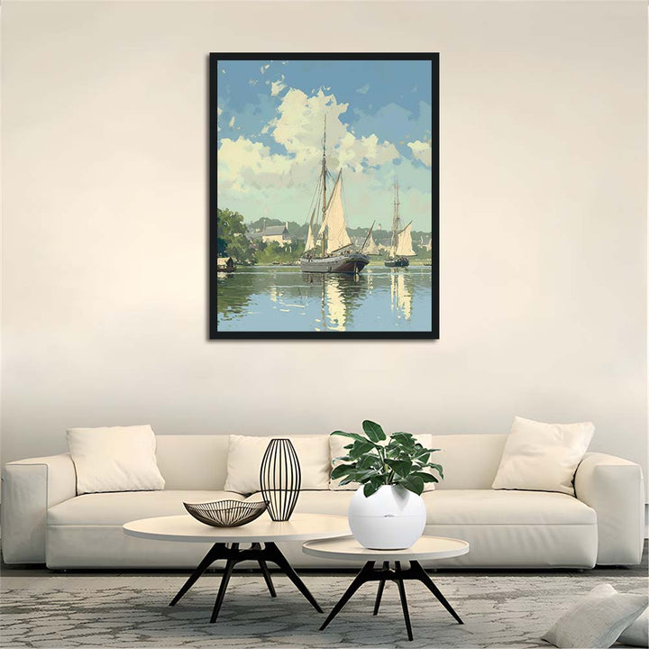 Sailboats Drift by Quiet Shore Cross Stitch Kits