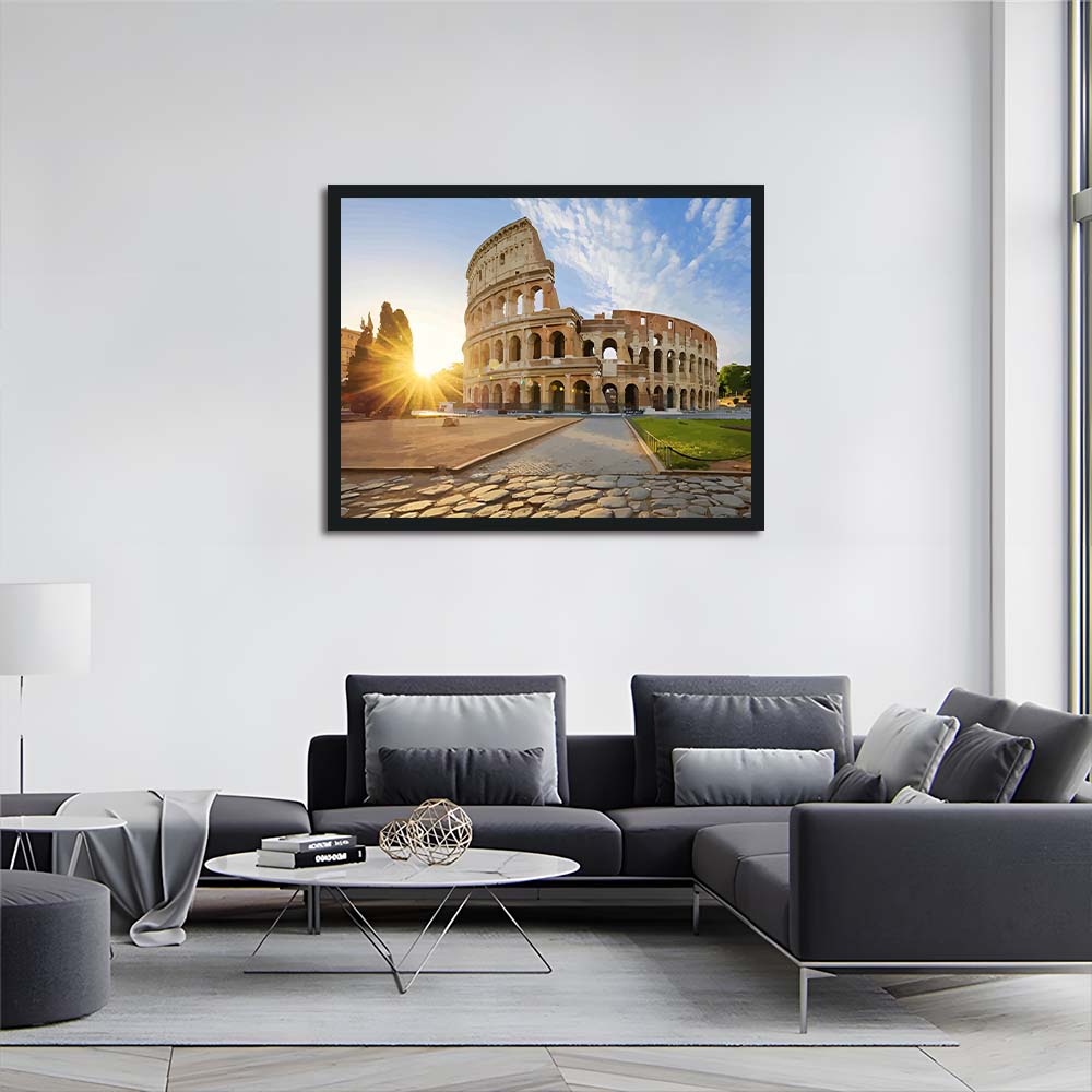 Golden Sun Lights Colosseum Walls Cross Stitch Kits