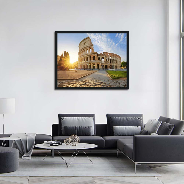 Golden Sun Lights Colosseum Walls Cross Stitch Kits